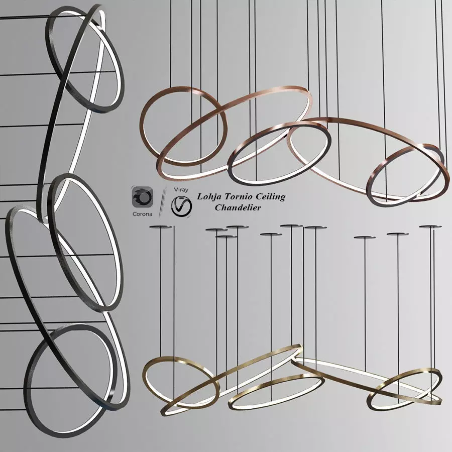 Lohja Tornio Chandelier 3D model_0