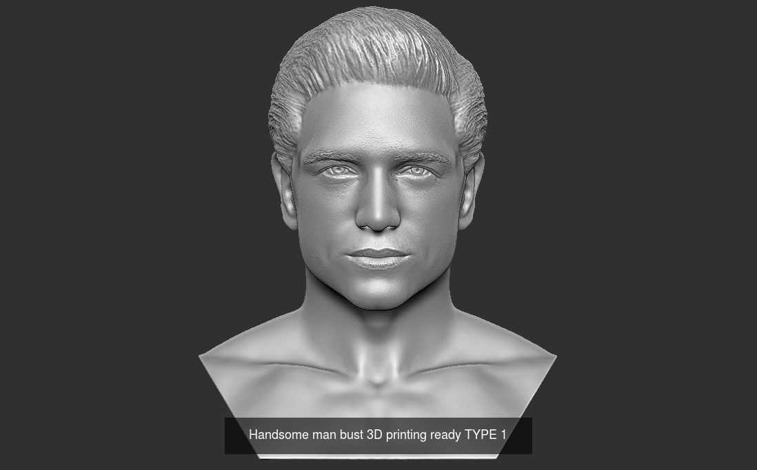 Handsome men busts for 3D printing 3D Model Collection_1