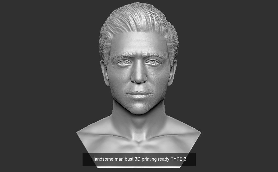 Handsome men busts for 3D printing 3D Model Collection_3