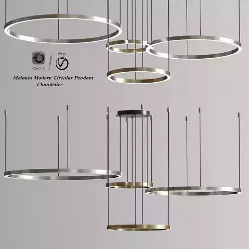 Melania Modern Circular Pendant 3D model