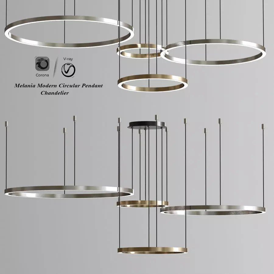 Melania Modern Circular Pendant 3D model