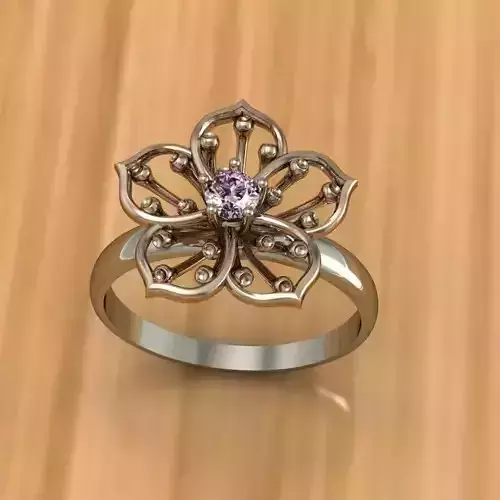 Ring lotus flower engagement