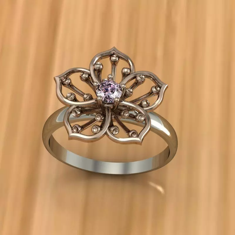 Ring lotus flower engagement 3D print model