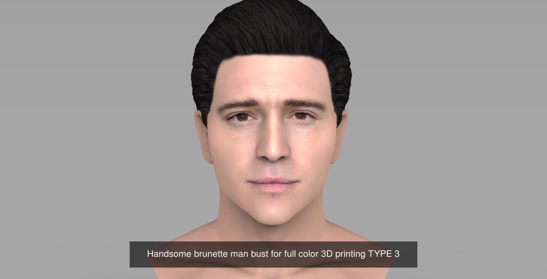 Handsome men busts for full color 3D printing 3D Model Collection_3
