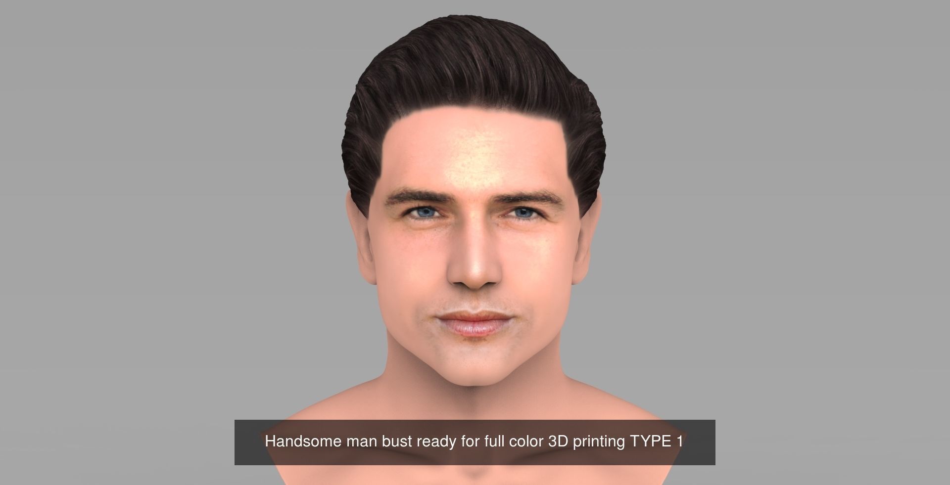 Handsome men busts for full color 3D printing 3D Model Collection_1