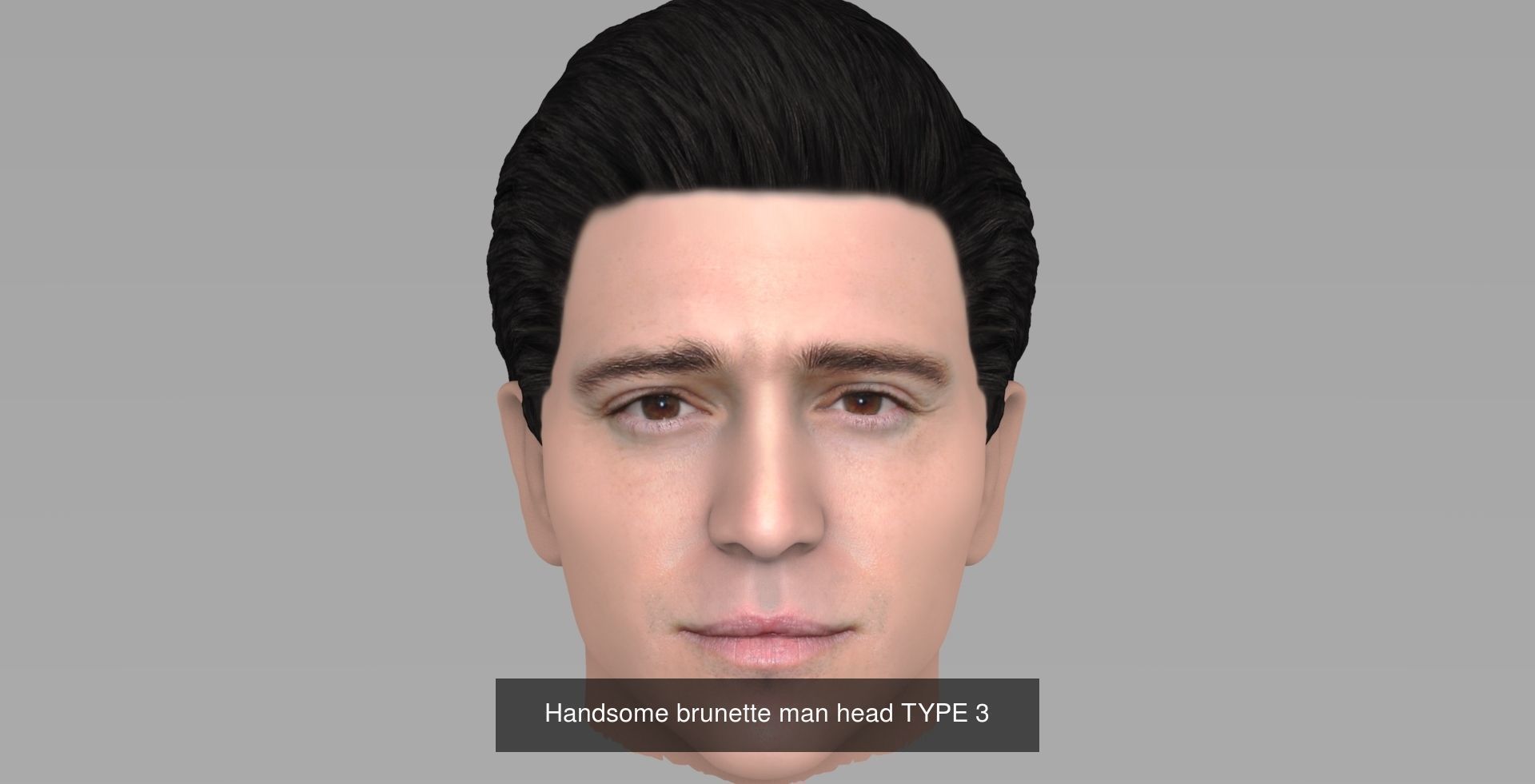 Handsome men heads 3D Model Collection_3