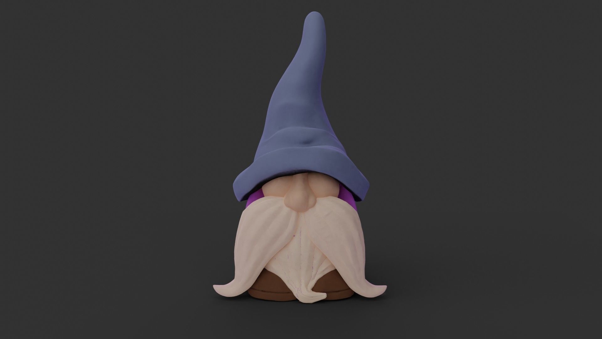 Wizard gnome  high  Low-poly 3D model_1