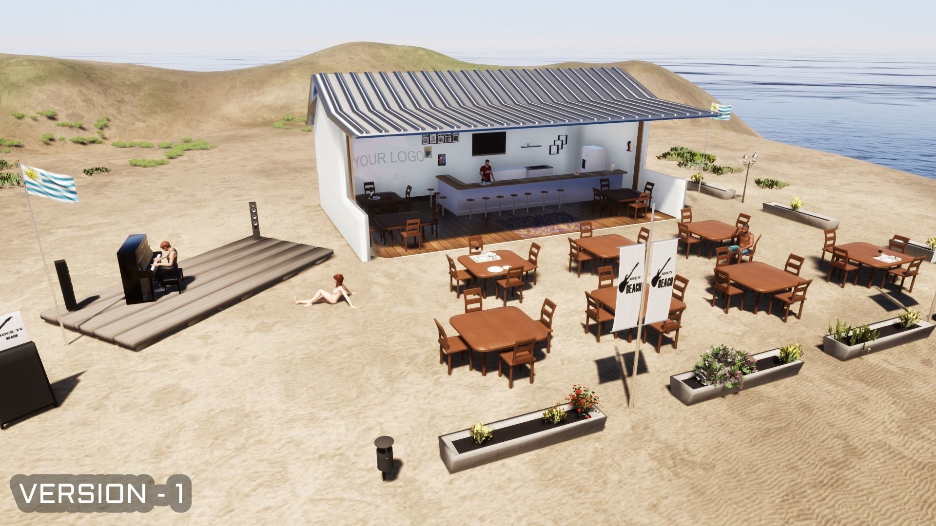 BEACH STOP Low-poly 3D model_5