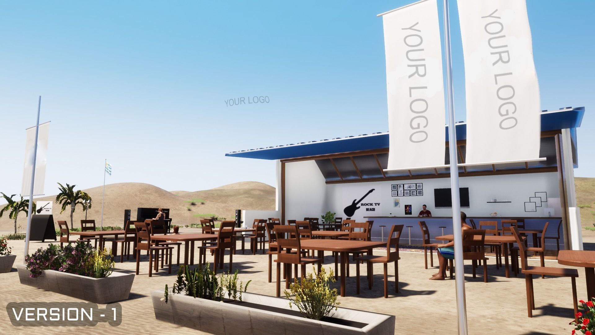 BEACH STOP Low-poly 3D model_4