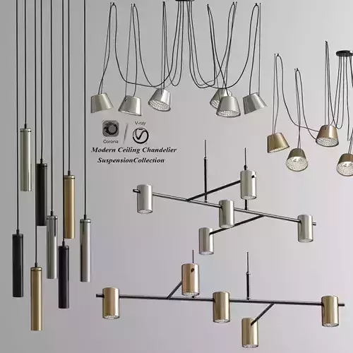 Modern Ceiling Chandelier Suspension Collection 06 3D model