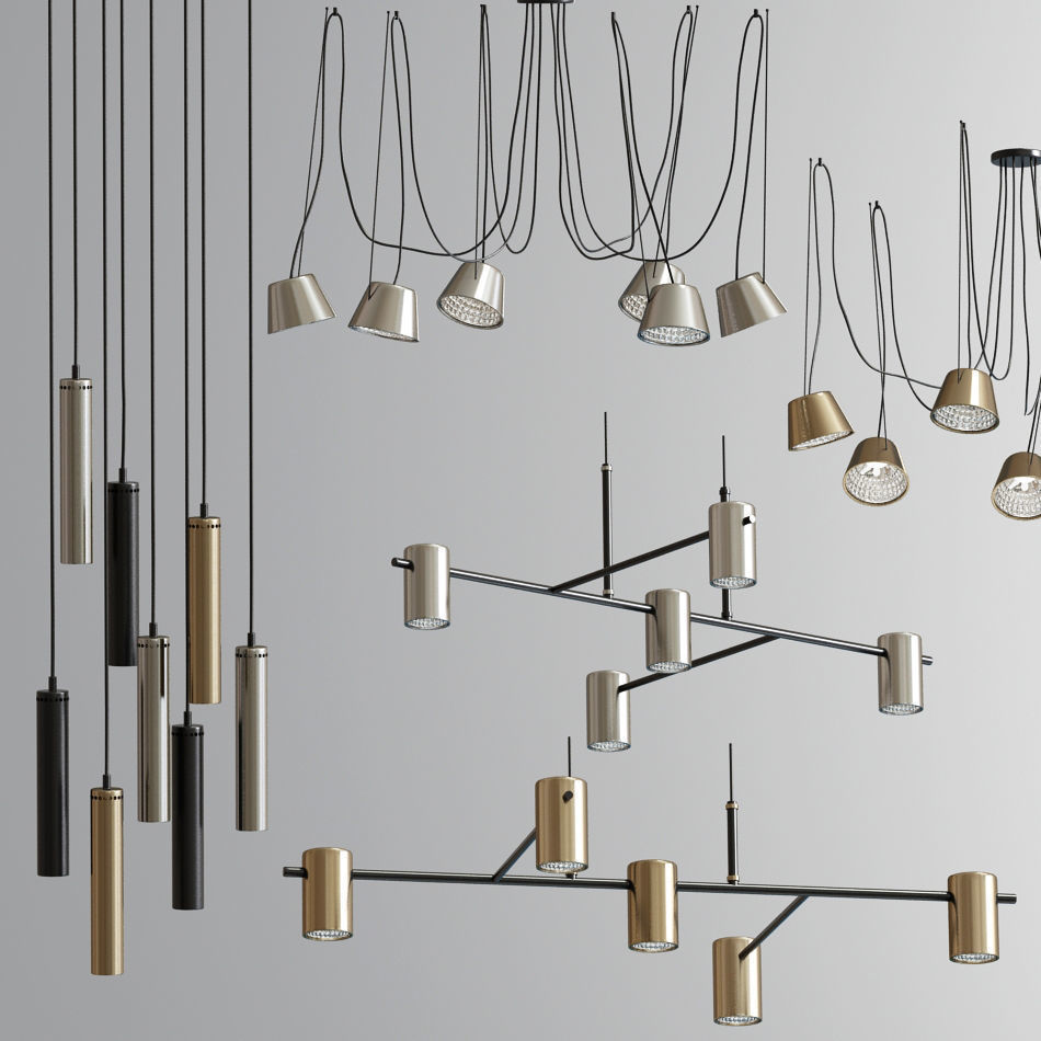 Modern Ceiling Chandelier Suspension Collection 06 3D model_1
