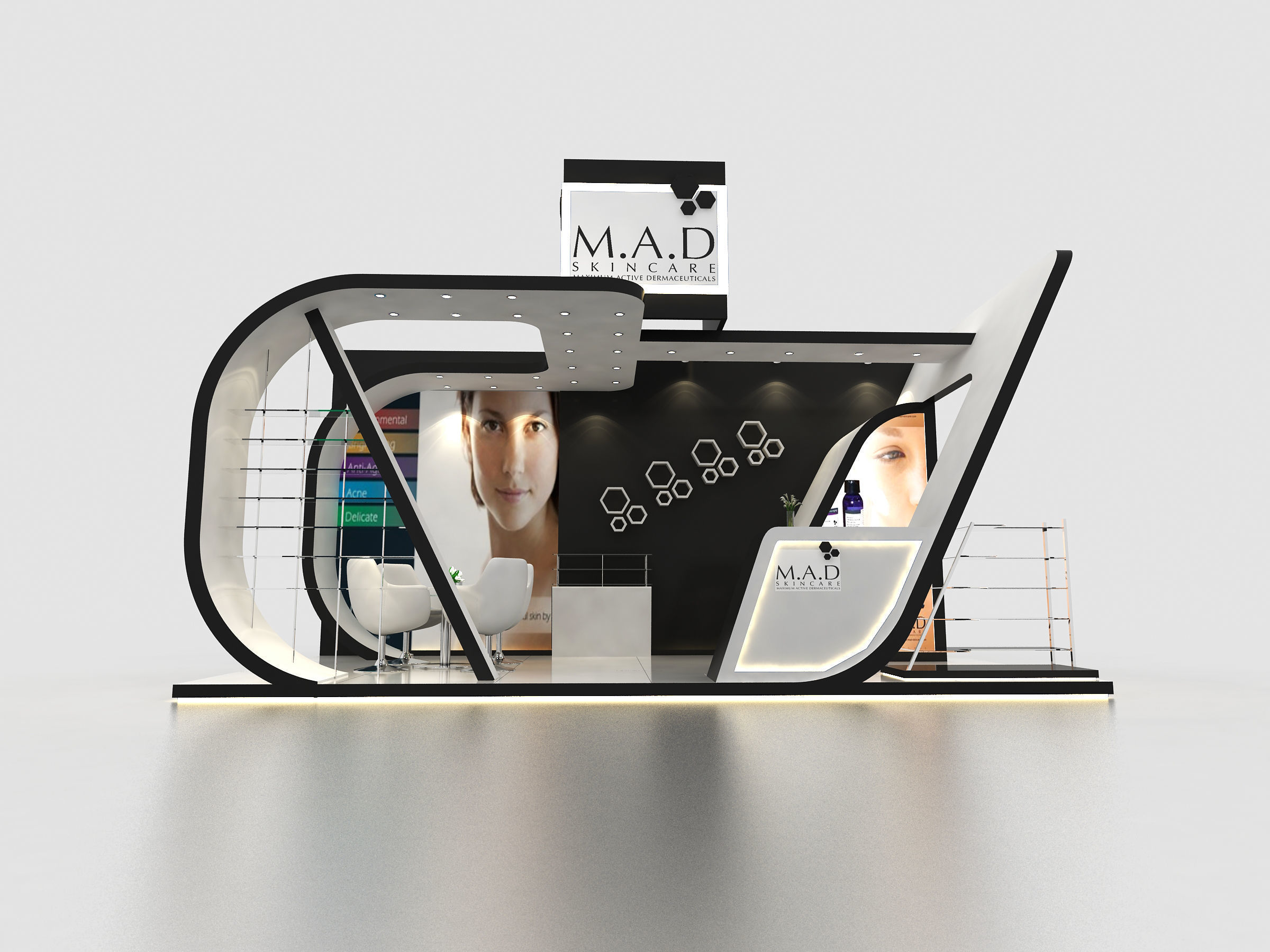 Exhibition booth design ready to use Low-poly 3D model_4