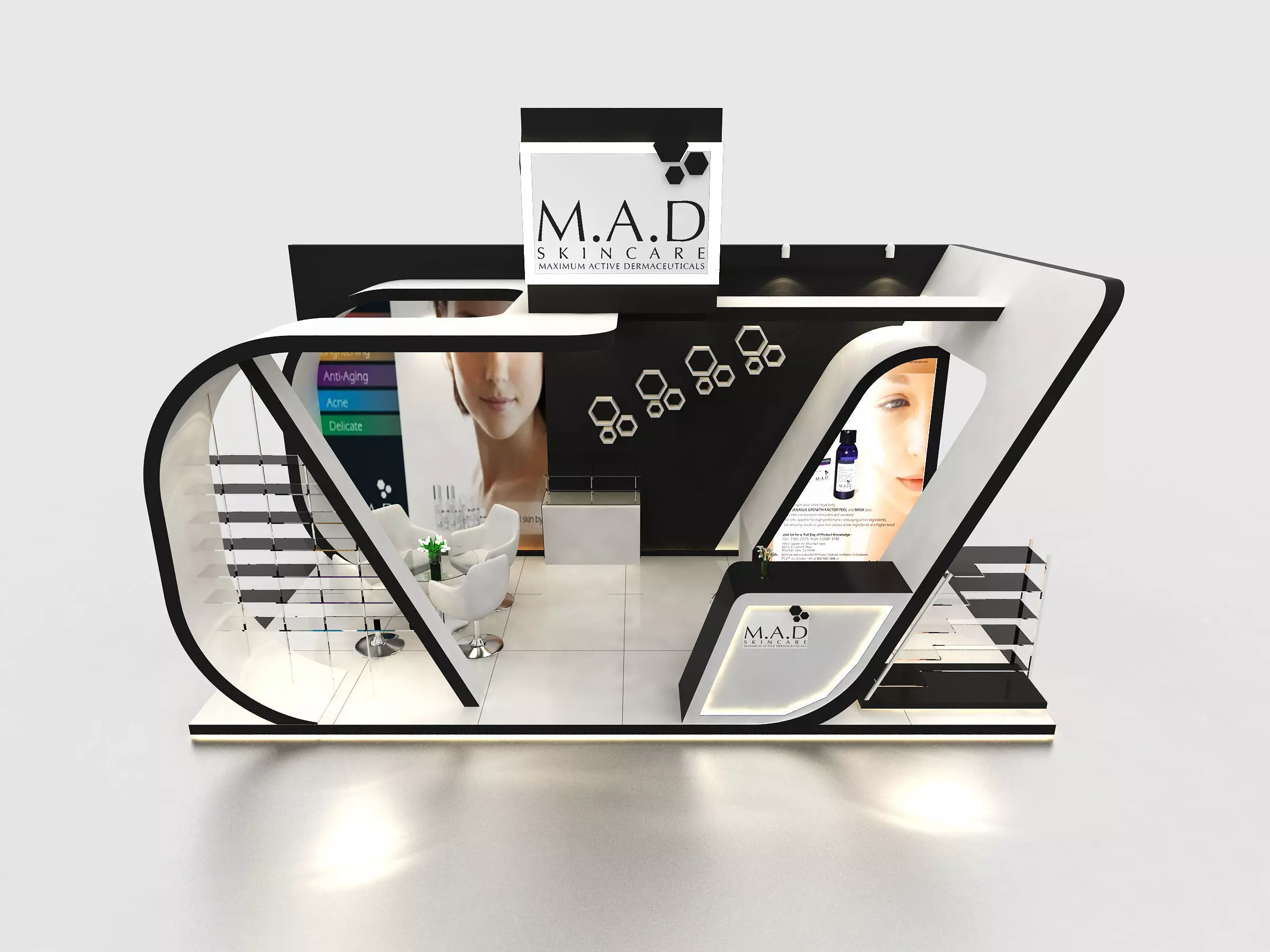 Exhibition booth design ready to use Low-poly 3D model_0