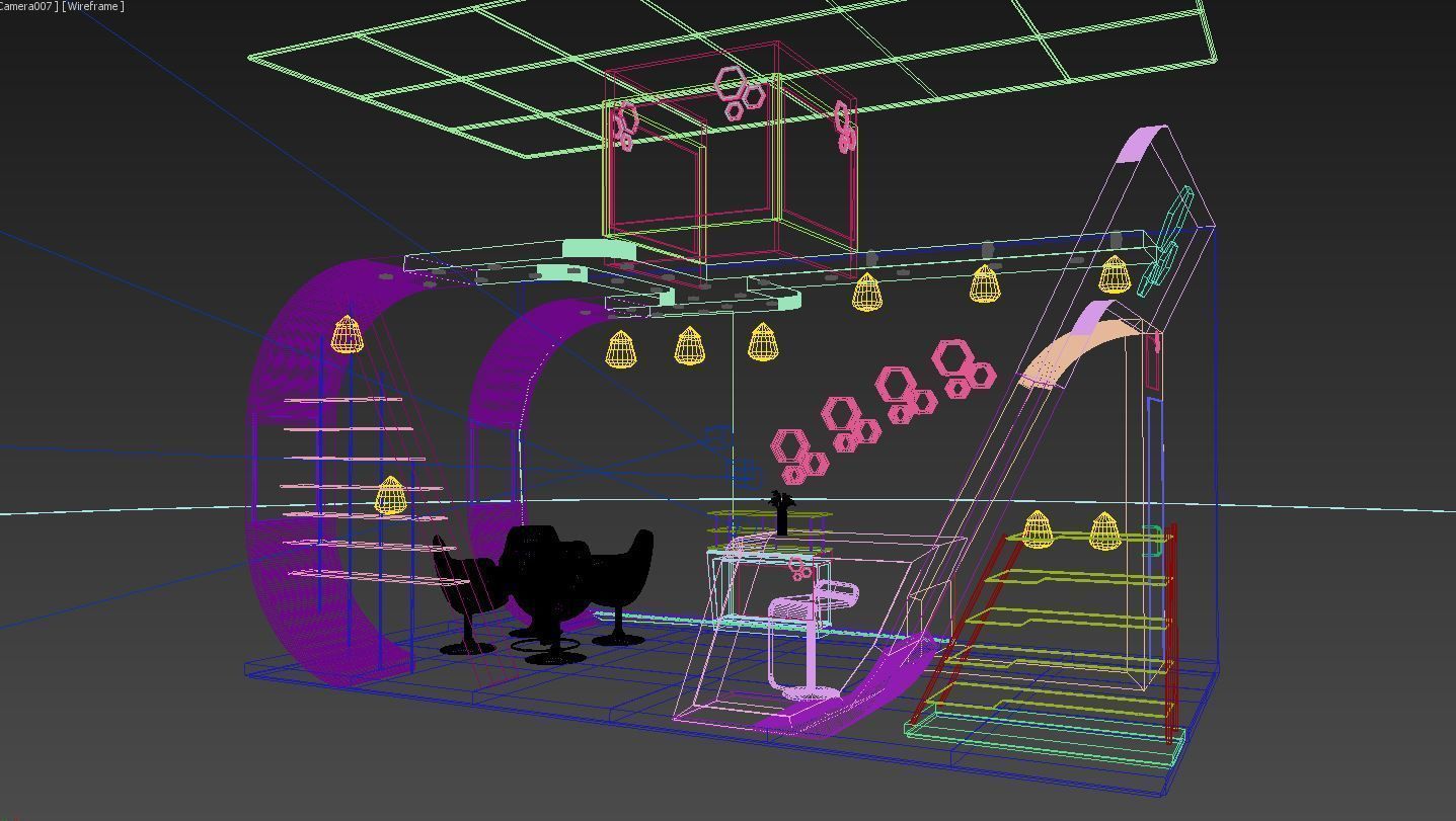 Exhibition booth design ready to use Low-poly 3D model_6