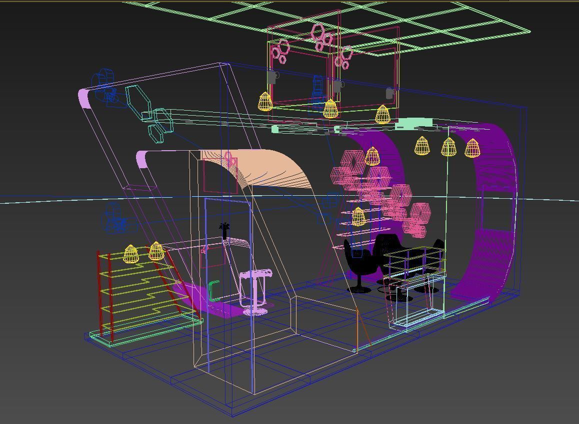 Exhibition booth design ready to use Low-poly 3D model_9