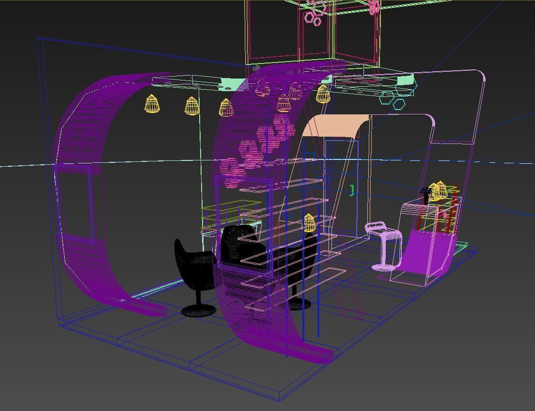 Exhibition booth design ready to use Low-poly 3D model_7