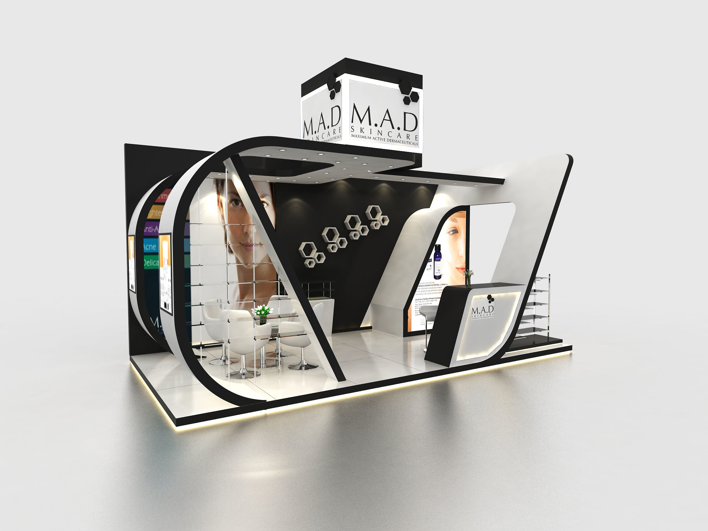 Exhibition booth design ready to use Low-poly 3D model_2