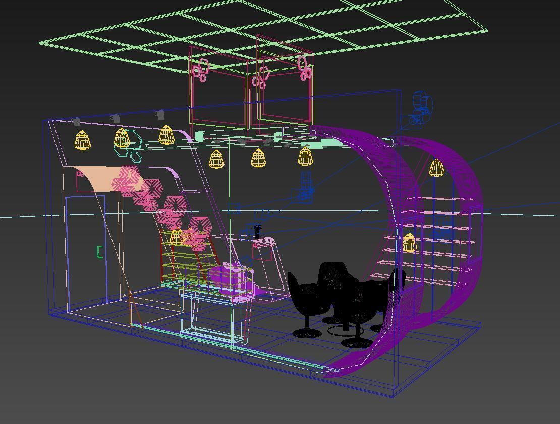 Exhibition booth design ready to use Low-poly 3D model_8