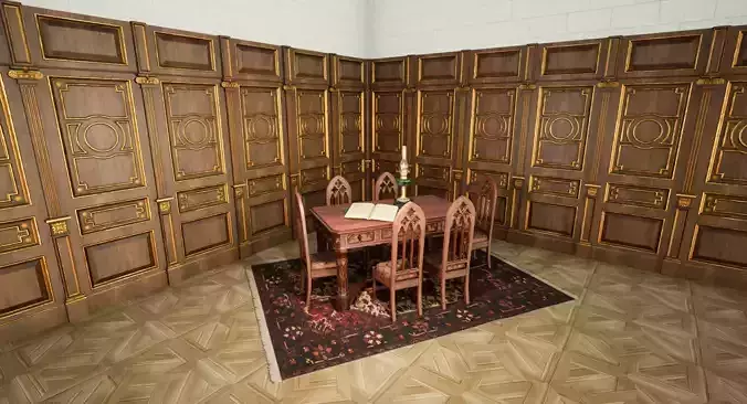 Gothic dining set 3D model