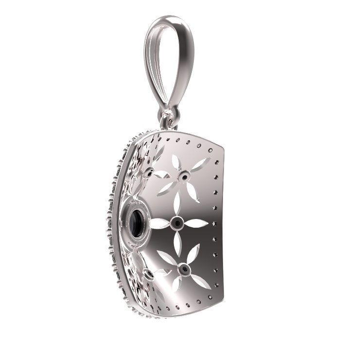 Pendant with diamonds and sapphires 3D print model_5