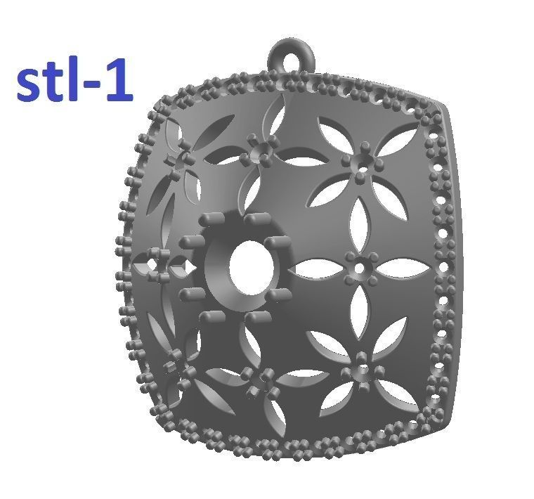 Pendant with diamonds and sapphires 3D print model_8
