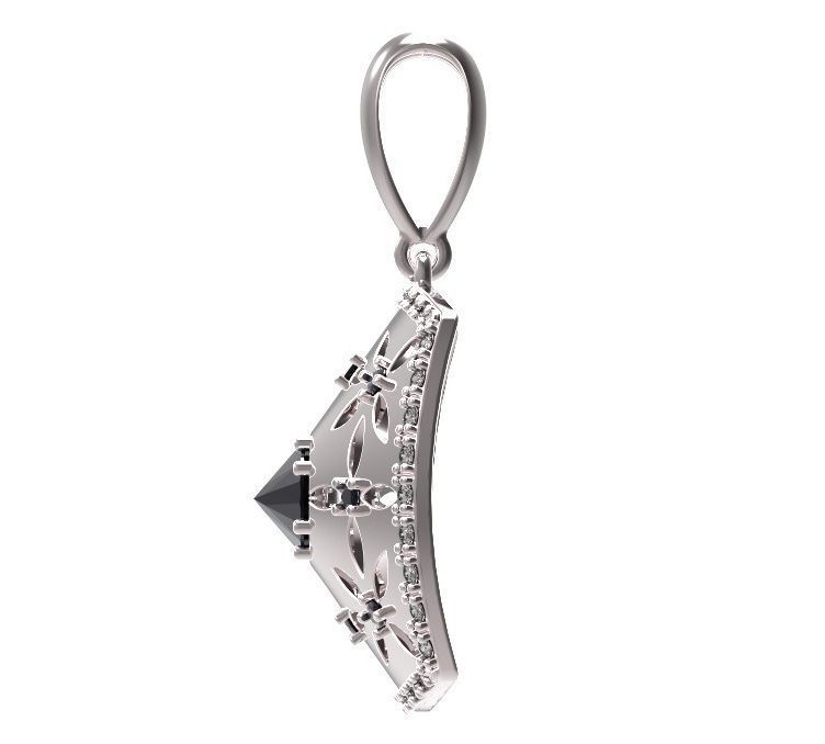 Pendant with diamonds and sapphires 3D print model_6