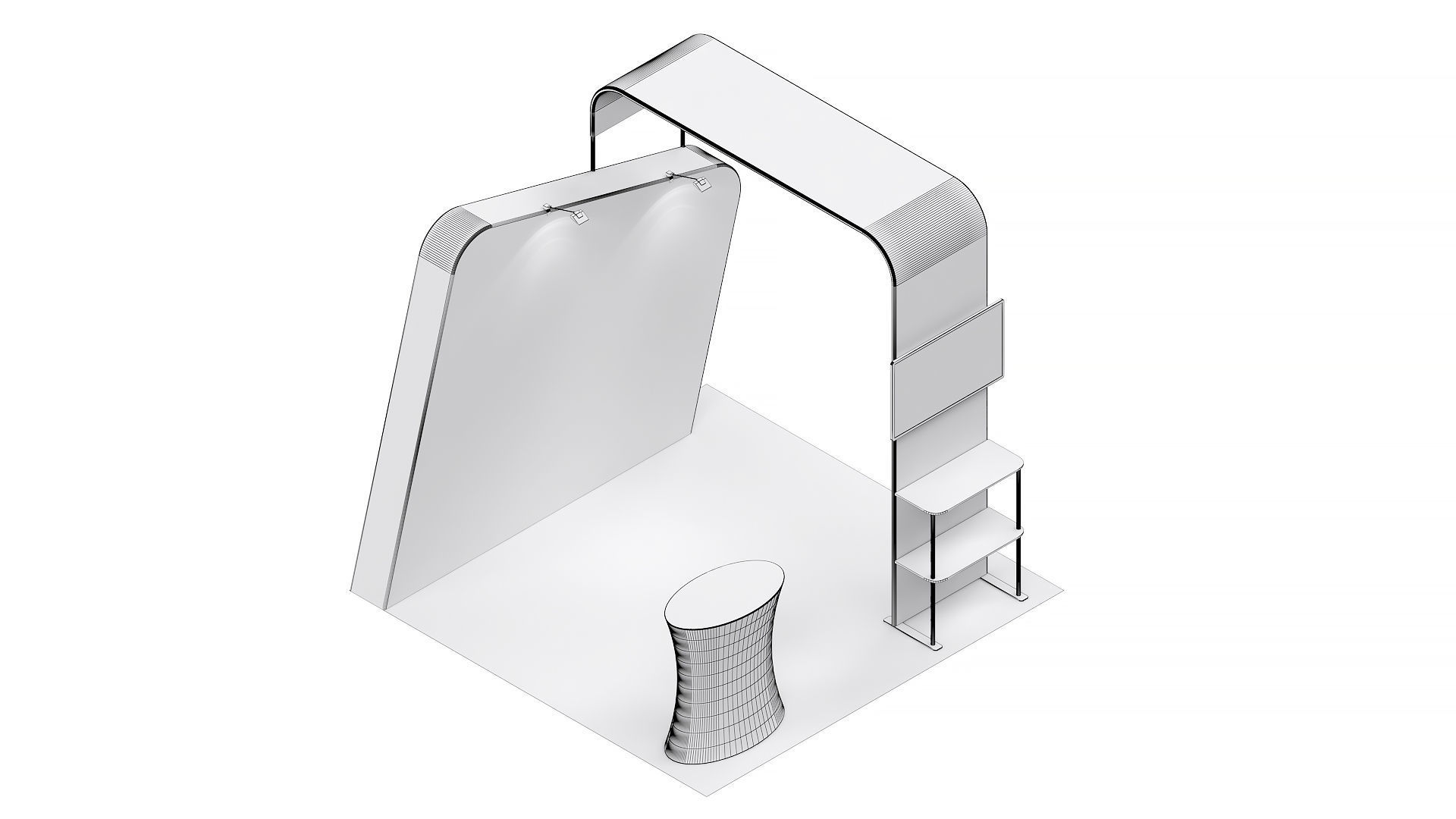 Exhibition booth 10x10ft 3DM015 3D model_8