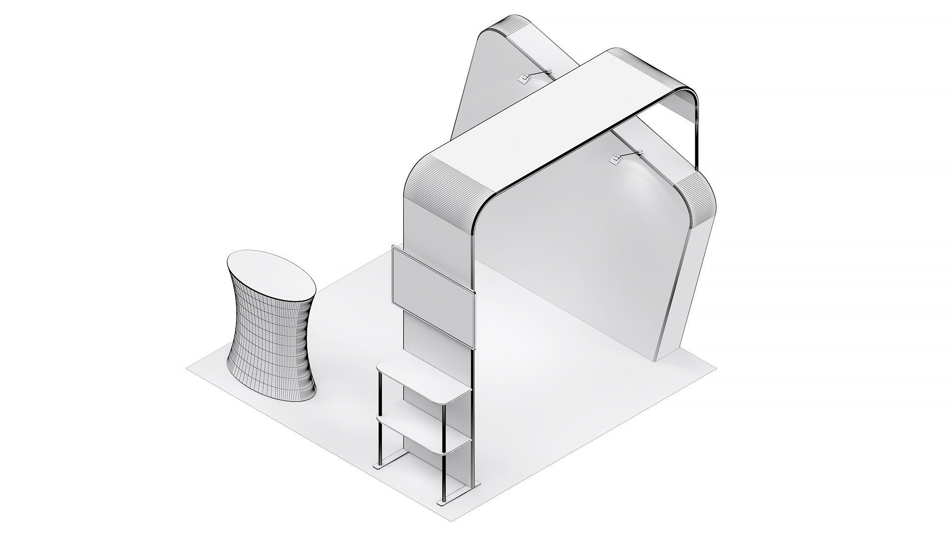 Exhibition booth 10x10ft 3DM015 3D model_9
