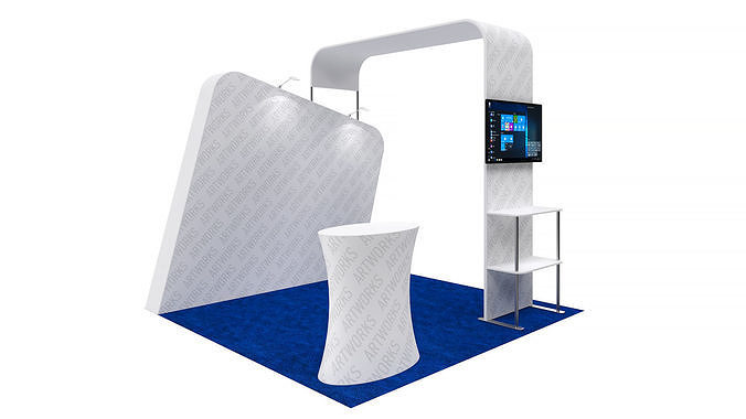 Exhibition booth 10x10ft 3DM015 3D model