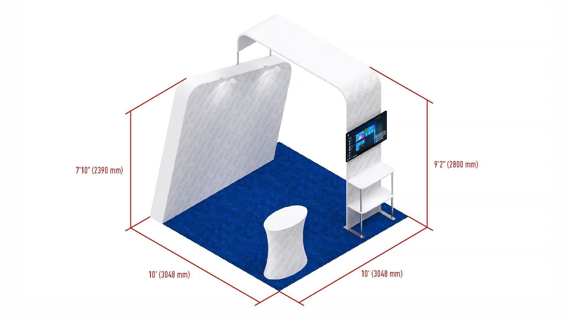Exhibition booth 10x10ft 3DM015 3D model_11