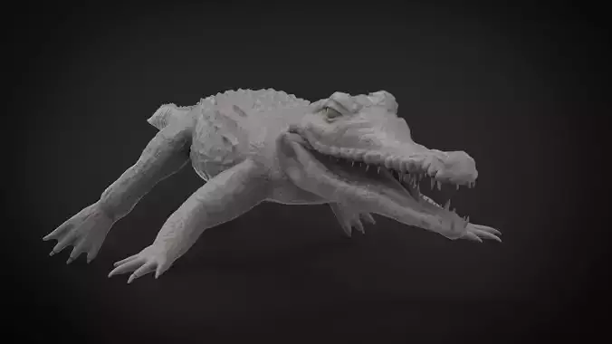 Realistic Crocodile Hi-Res with realistic skin 3D model  3D print model