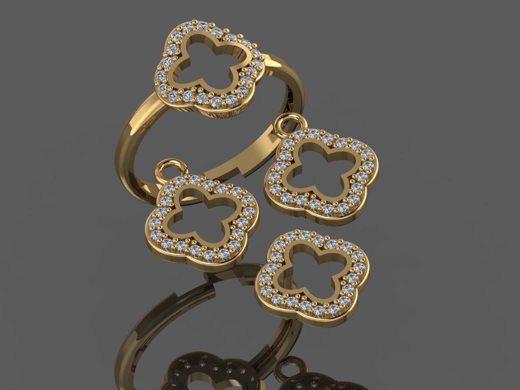 GC GOLD M0079- Diamond gold set 3D print model_5