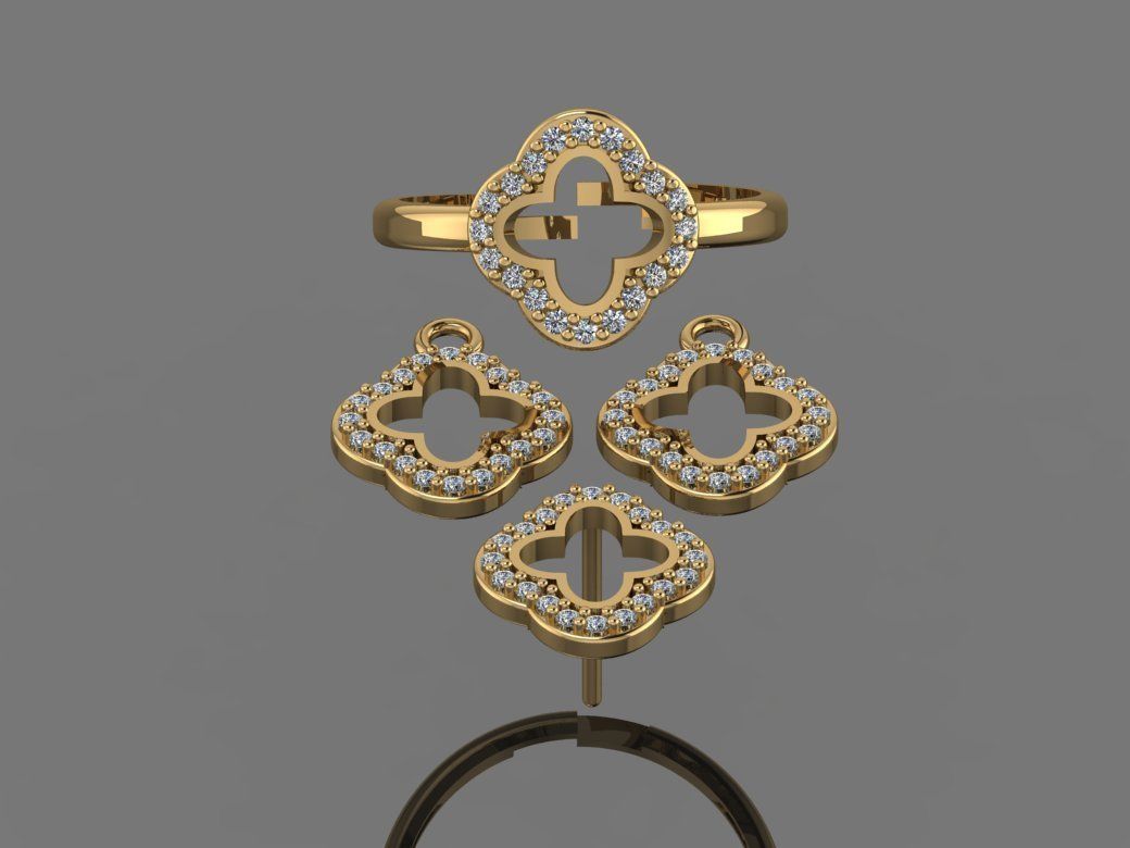 GC GOLD M0079- Diamond gold set 3D print model_10