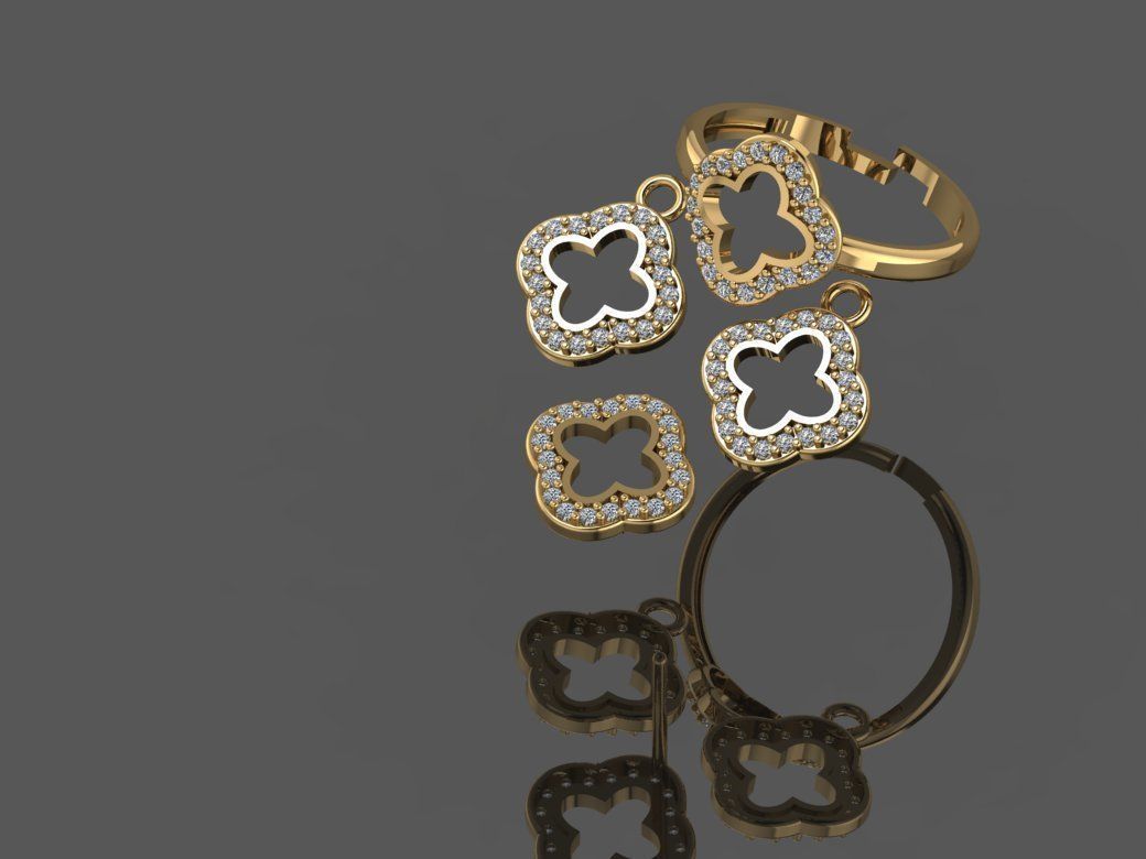 GC GOLD M0079- Diamond gold set 3D print model_12