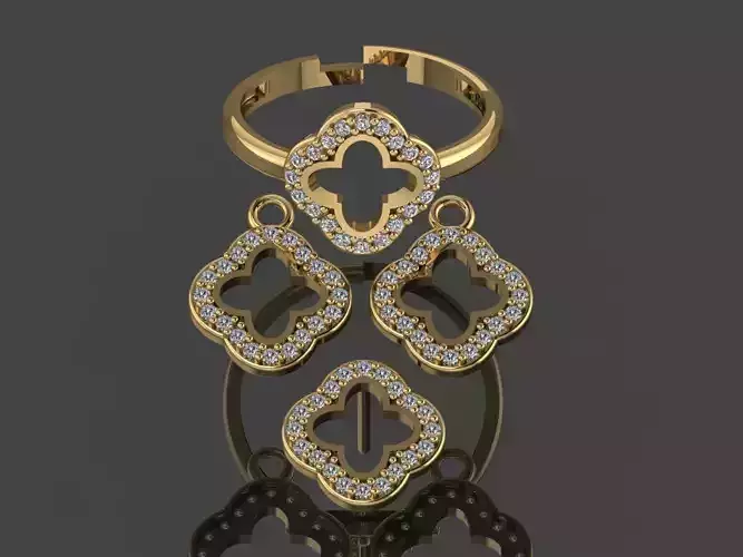 GC GOLD M0079- Diamond gold set