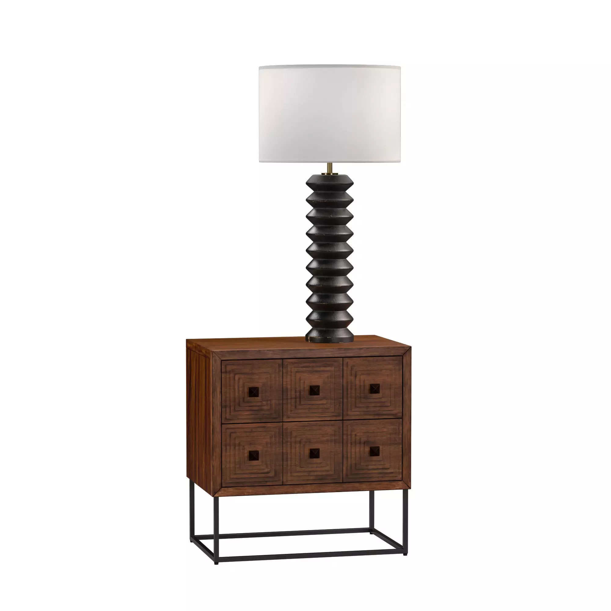 Rivet nightstand and coastal table lamp 3D model_0