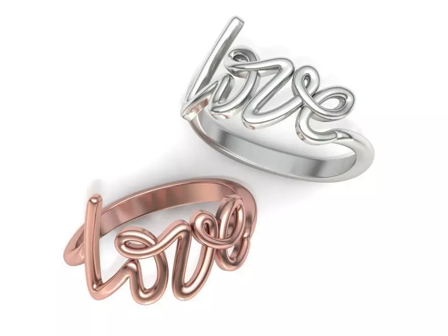 Love Ring Love Inscription Women ring  printable 3dmodel 3D print model_0