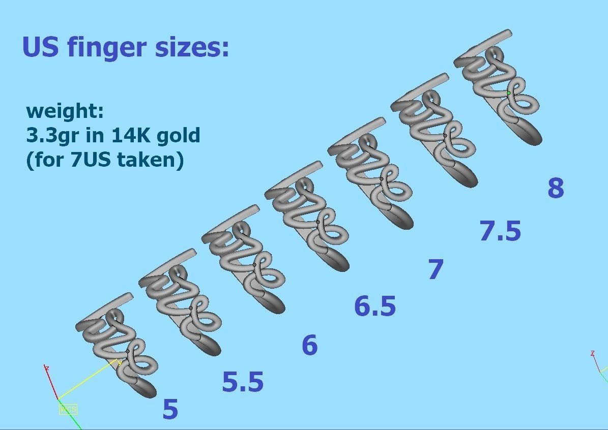 Love Ring Love Inscription Women ring  printable 3dmodel 3D print model_6