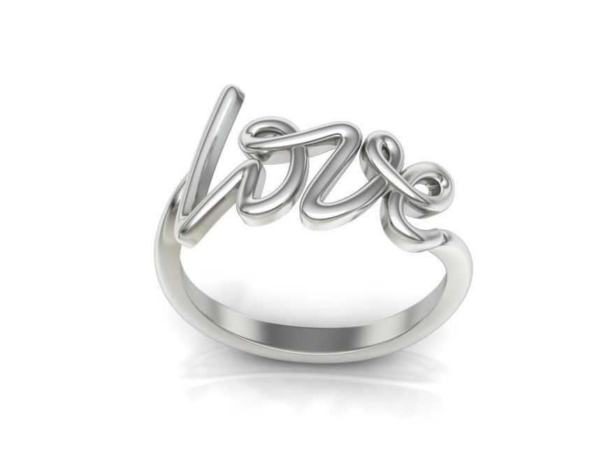 Love Ring Love Inscription Women ring  printable 3dmodel 3D print model_9