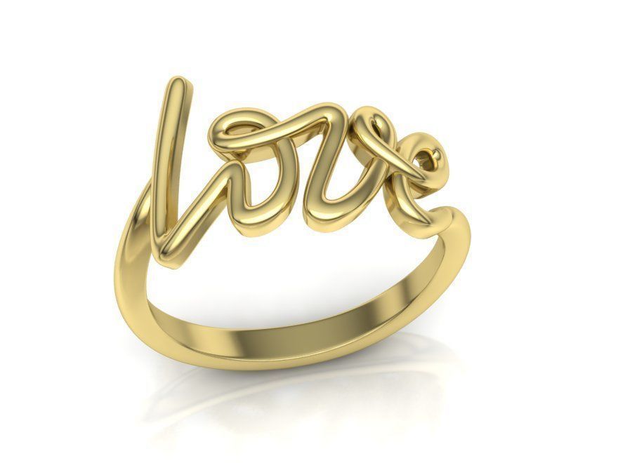 Love Ring Love Inscription Women ring  printable 3dmodel 3D print model_13