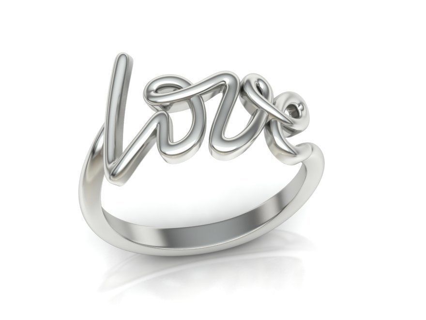 Love Ring Love Inscription Women ring  printable 3dmodel 3D print model_12