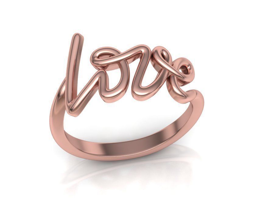 Love Ring Love Inscription Women ring  printable 3dmodel 3D print model_14