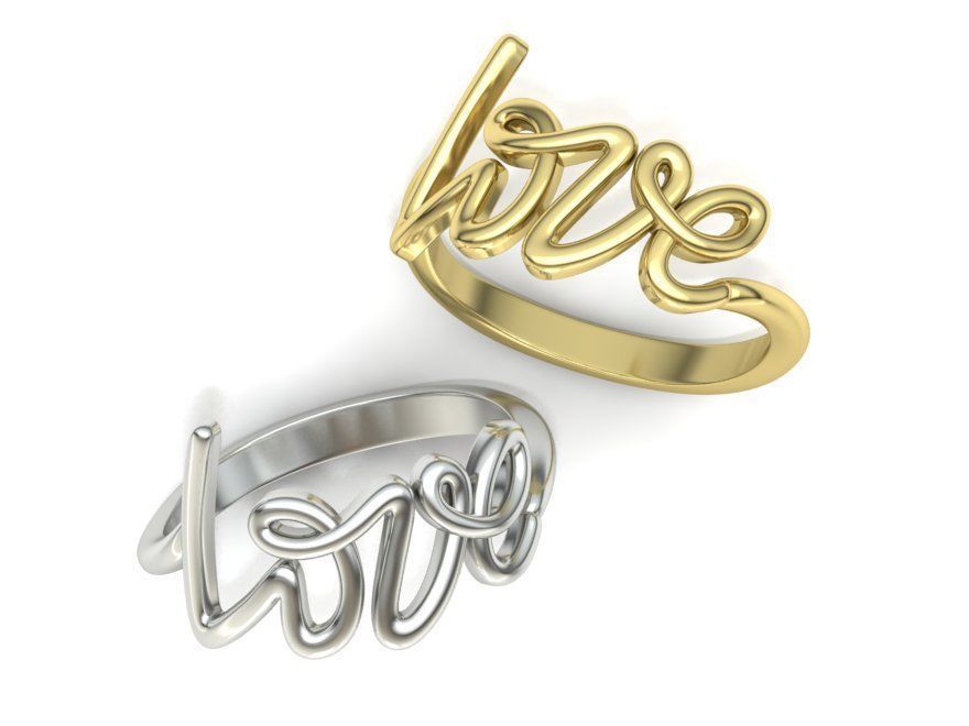 Love Ring Love Inscription Women ring  printable 3dmodel 3D print model_1