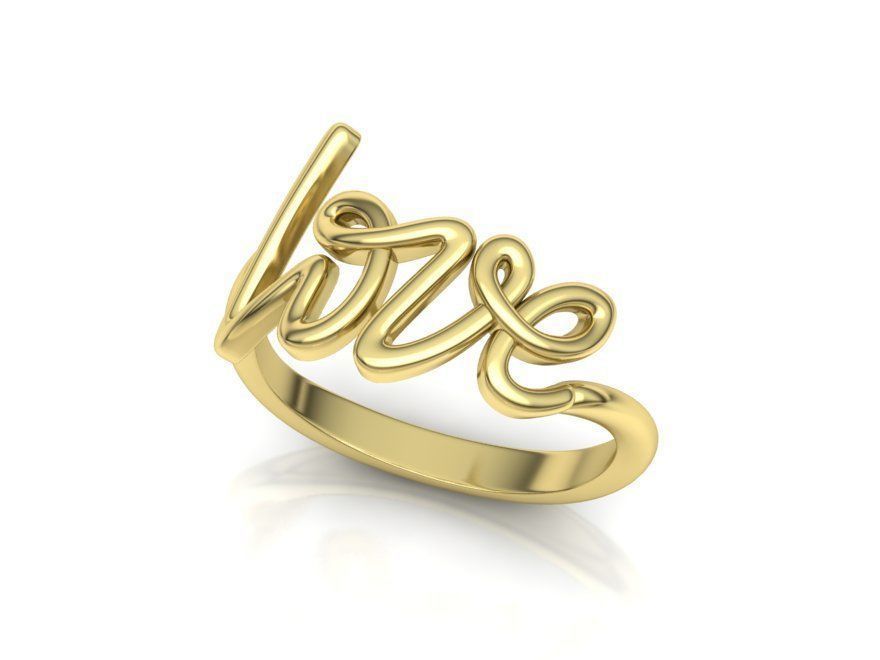 Love Ring Love Inscription Women ring  printable 3dmodel 3D print model_3