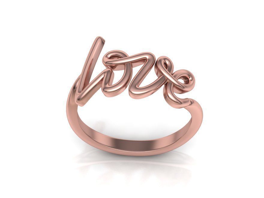 Love Ring Love Inscription Women ring  printable 3dmodel 3D print model_11