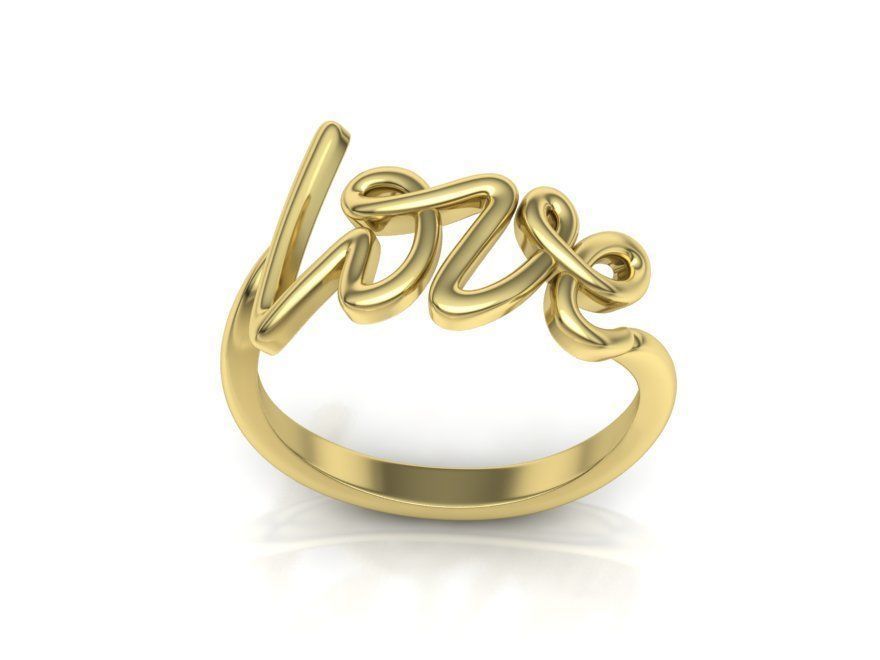 Love Ring Love Inscription Women ring  printable 3dmodel 3D print model_10