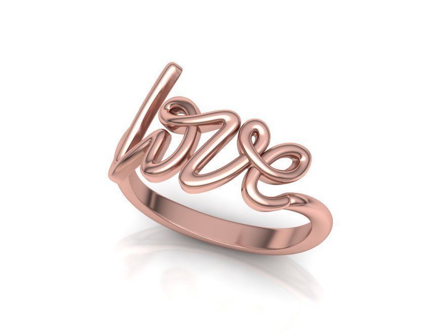 Love Ring Love Inscription Women ring  printable 3dmodel 3D print model_4