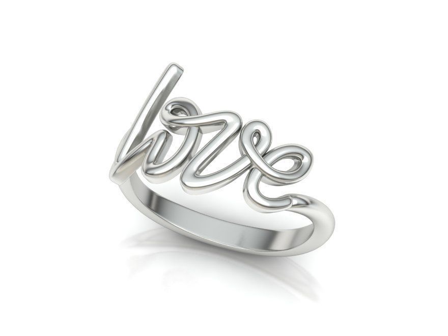 Love Ring Love Inscription Women ring  printable 3dmodel 3D print model_2