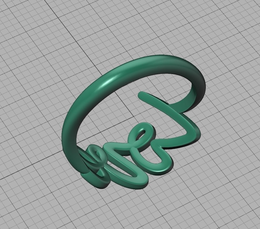 Love Ring Love Inscription Women ring  printable 3dmodel 3D print model_18