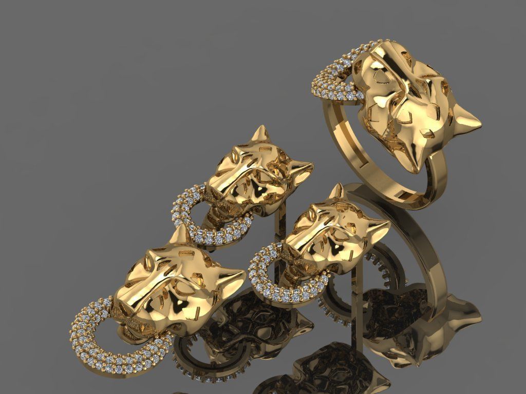 GC GOLD M0080- Diamond gold set  3D print model_2